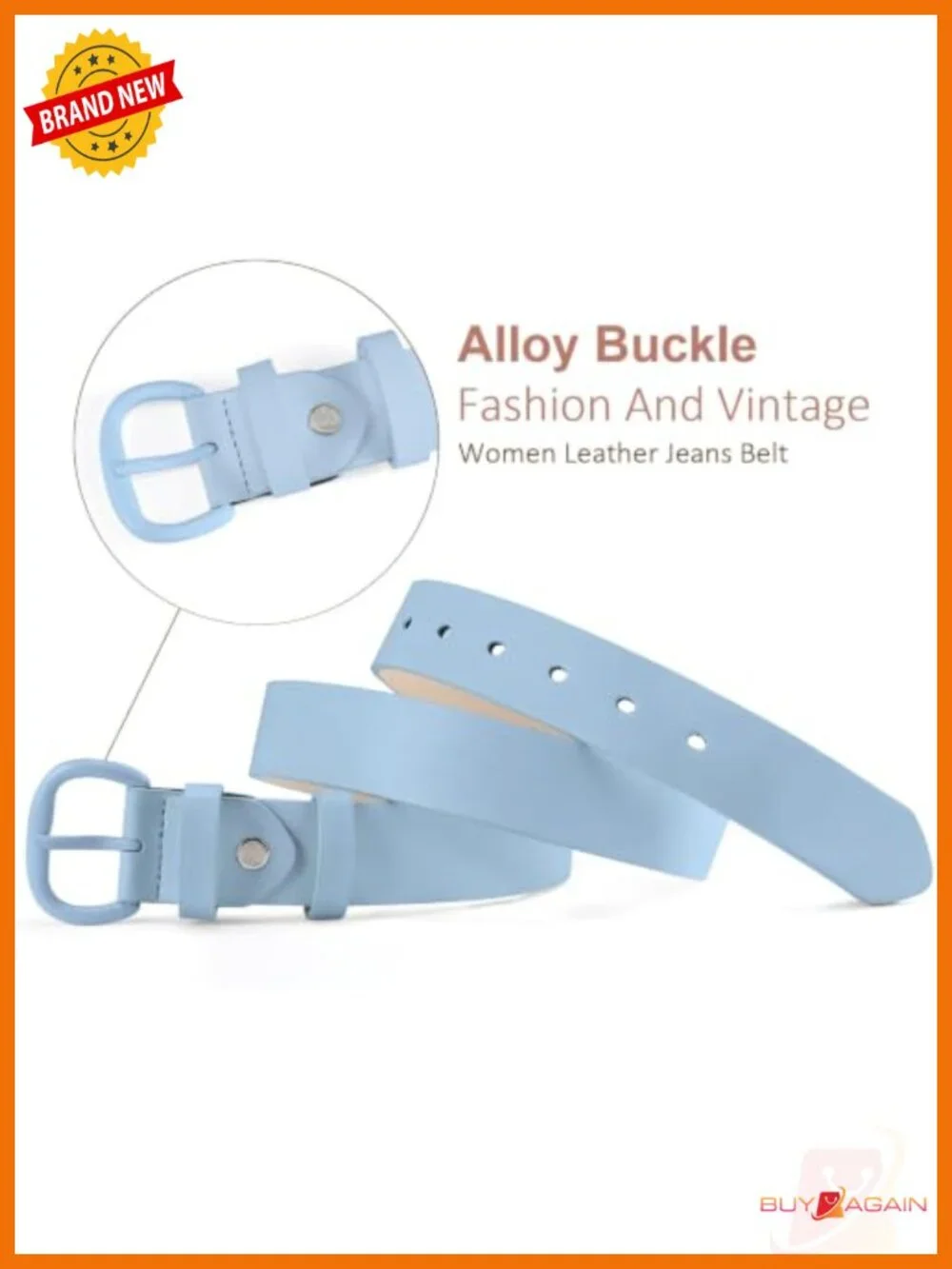 Women Leather Belt with Pin Buckle for Jeans Pants Dresses